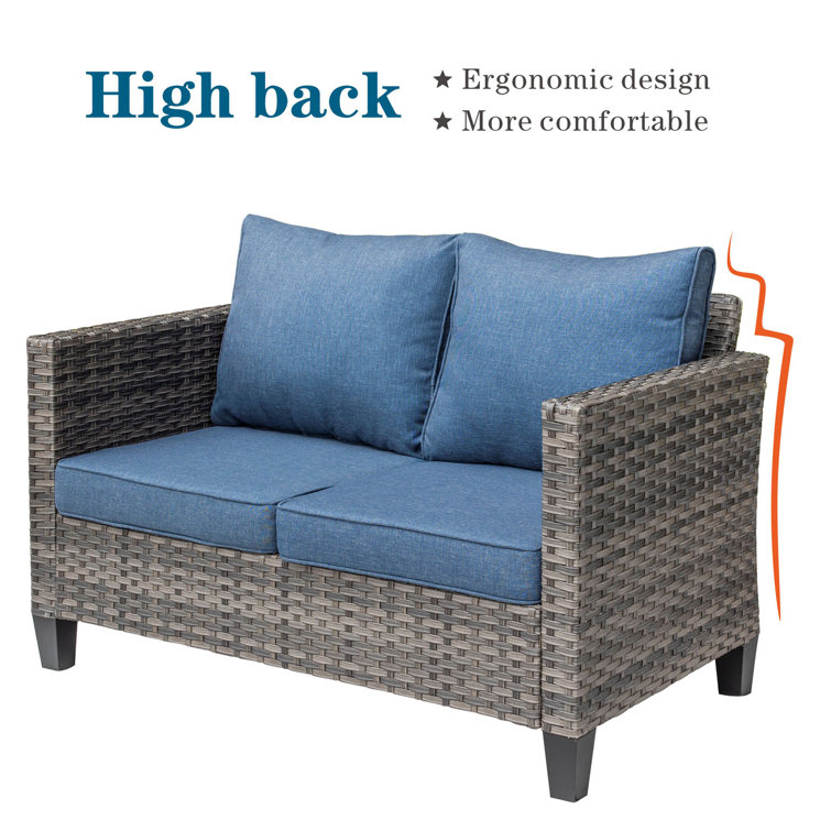 Wicker loveseat deals outdoor furniture